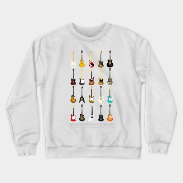 Guitar Collection (with Key) Crewneck Sweatshirt by d13design
